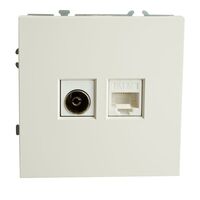 Розетка TV + RJ-45 Эмили (белый фарфор) / Stekker RST00-5106-01