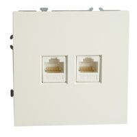 Розетка компьютерная RJ-45 двойная Эмили (белый фарфор) / Stekker RST00-5111-01