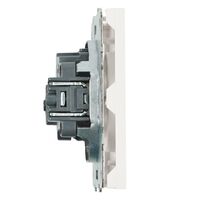 Розетка без заземления с защитными шторками Эмили (белый фарфор) / Stekker RST16-5109-01