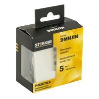 Розетка без заземления с защитными шторками Эмили (белый фарфор) / Stekker RST16-5109-01