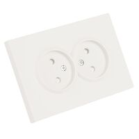 Розетка двойная без заземления с защитными шторками Эмили (белый фарфор) / Stekker RST16-5116-01