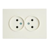 Розетка двойная без заземления с защитными шторками Эмили (белый фарфор) / Stekker RST16-5116-01