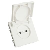 Розетка без заземления, с крышкой и защитными шторками Эмили (белый фарфор) / Stekker RST16-5113-01