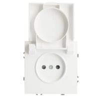 Розетка без заземления, с крышкой и защитными шторками Эмили (белый фарфор) / Stekker RST16-5113-01