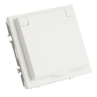 Розетка без заземления, с крышкой и защитными шторками Эмили (белый фарфор) / Stekker RST16-5113-01