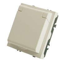 Розетка без заземления, с крышкой и защитными шторками Эмили (белый фарфор) / Stekker RST16-5113-01