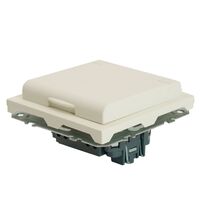 Розетка без заземления, с крышкой и защитными шторками Эмили (белый фарфор) / Stekker RST16-5113-01