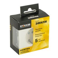 Розетка с заземлением и защитными шторками Эмили (белый фарфор) / Stekker RST16-5110-01