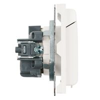 Розетка с заземлением, крышкой и защитными шторками Эмили (белый фарфор) / Stekker RST16-5112-01