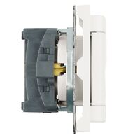 Розетка с заземлением, крышкой и защитными шторками Эмили (белый фарфор) / Stekker RST16-5112-01