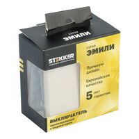 Выключатель одноклавишный с подсветкой Эмили (кашемир) / Stekker RSW10-5101-08