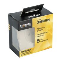 Розетка без заземления с защитными шторками Эмили (кашемир) / Stekker RST16-5109-08