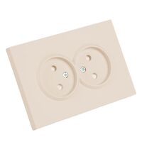 Розетка двойная без заземления с защитными шторками Эмили (кашемир) / Stekker RST16-5116-08