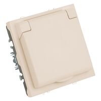 Розетка с заземлением, крышкой и защитными шторками Эмили (кашемир) / Stekker RST16-5112-08