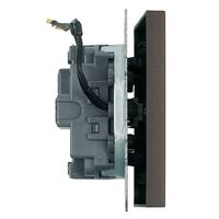 Выключатель одноклавишный с подсветкой Эмили (антрацит) / Stekker RSW10-5101-09