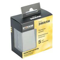 Выключатель одноклавишный с подсветкой Эмили (антрацит) / Stekker RSW10-5101-09