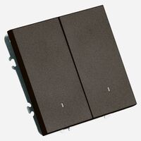 Выключатель двухклавишный с подсветкой Эмили (антрацит) / Stekker RSW10-5102-09