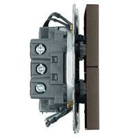 Выключатель двухклавишный с подсветкой Эмили (антрацит) / Stekker RSW10-5102-09