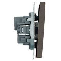 Выключатель двухклавишный Эмили (антрацит) / Stekker RSW10-5104-09