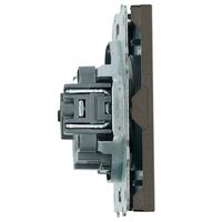 Розетка без заземления с защитными шторками Эмили (антрацит) / Stekker RST16-5109-09