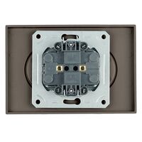 Розетка двойная без заземления с защитными шторками Эмили (антрацит) / Stekker RST10-5116-09