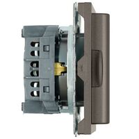 Розетка с заземлением, крышкой и защитными шторками Эмили (антрацит) / Stekker RST16-5112-09