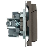 Розетка с заземлением, крышкой и защитными шторками Эмили (антрацит) / Stekker RST16-5112-09