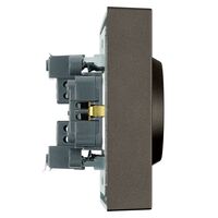 Розетка двойная с заземлением и защитными шторками Эмили (антрацит) / Stekker RST16-5114-09