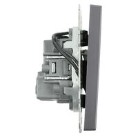 Выключатель двухклавишный с подсветкой Эмили (платиново-серый) / Stekker RSW10-5102-10