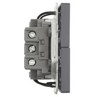 Выключатель двухклавишный с подсветкой Эмили (платиново-серый) / Stekker RSW10-5102-10