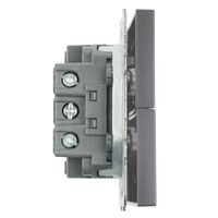 Выключатель двухклавишный Эмили (платиново-серый) / Stekker RSW10-5104-10