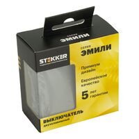 Выключатель двухклавишный Эмили (платиново-серый) / Stekker RSW10-5104-10