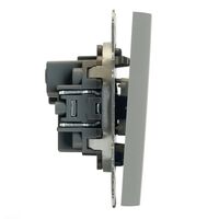 Выключатель двухклавишный Эмили (платиново-серый) / Stekker RSW10-5104-10