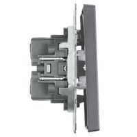 Переключатель двухклавишный Эмили (платиново-серый) / Stekker RSW10-5107-10