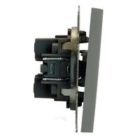 Переключатель двухклавишный Эмили (платиново-серый) / Stekker RSW10-5107-10