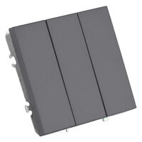 Выключатель трехклавишный Эмили (платиново-серый) / Stekker RSW10-5108-10