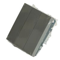 Выключатель трехклавишный Эмили (платиново-серый) / Stekker RSW10-5108-10