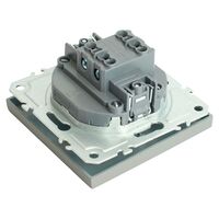 Переключатель перекрестный одноклавишный Эмили (платиново-серый) / Stekker RSW10-5110-10