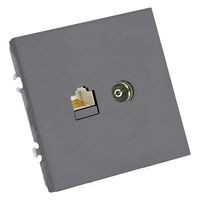 Розетка TV + RJ-45 Эмили (платиново-серый) / Stekker RST00-5106-10