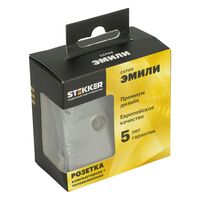 Розетка TV + RJ-45 Эмили (платиново-серый) / Stekker RST00-5106-10