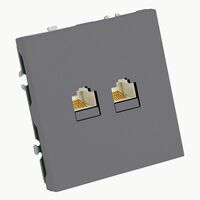 Розетка компьютерная RJ-45 двойная Эмили (платиново-серый) / Stekker RST00-5111-10