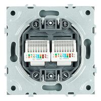 Розетка компьютерная RJ-45 двойная Эмили (платиново-серый) / Stekker RST00-5111-10