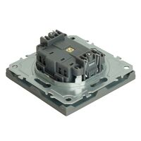 Розетка без заземления с защитными шторками Эмили (платиново-серый) / Stekker RST16-5109-10