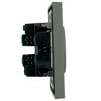 Розетка двойная без заземления с защитными шторками Эмили (платиново-серый) / Stekker RST16-5116-10