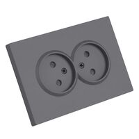 Розетка двойная без заземления с защитными шторками Эмили (платиново-серый) / Stekker RST16-5116-10