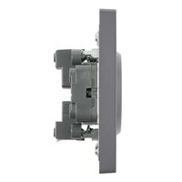 Розетка двойная без заземления с защитными шторками Эмили (платиново-серый) / Stekker RST16-5116-10