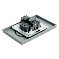 Розетка двойная без заземления с защитными шторками Эмили (платиново-серый) / Stekker RST16-5116-10