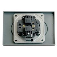 Розетка двойная без заземления с защитными шторками Эмили (платиново-серый) / Stekker RST16-5116-10