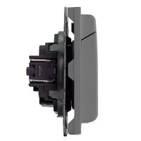 Розетка без заземления, с крышкой и защитными шторками Эмили (платиново-серый) / Stekker RST16-5113-10