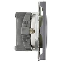 Розетка с заземлением и защитными шторками Эмили (платиново-серый) / Stekker RST16-5110-10